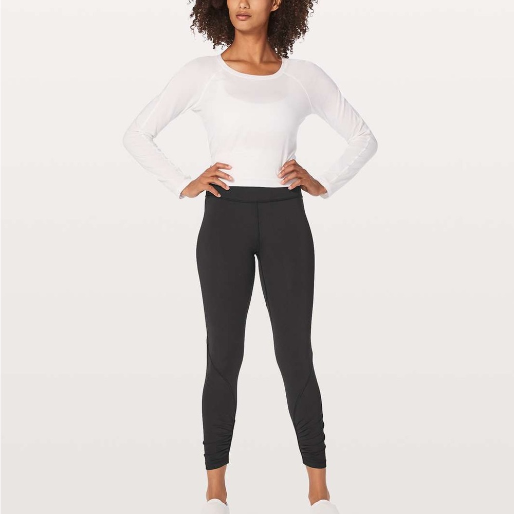 Lululemon Play Off The Pleats Tight 25" Black Size 2 LEGGINGS pants pant legging